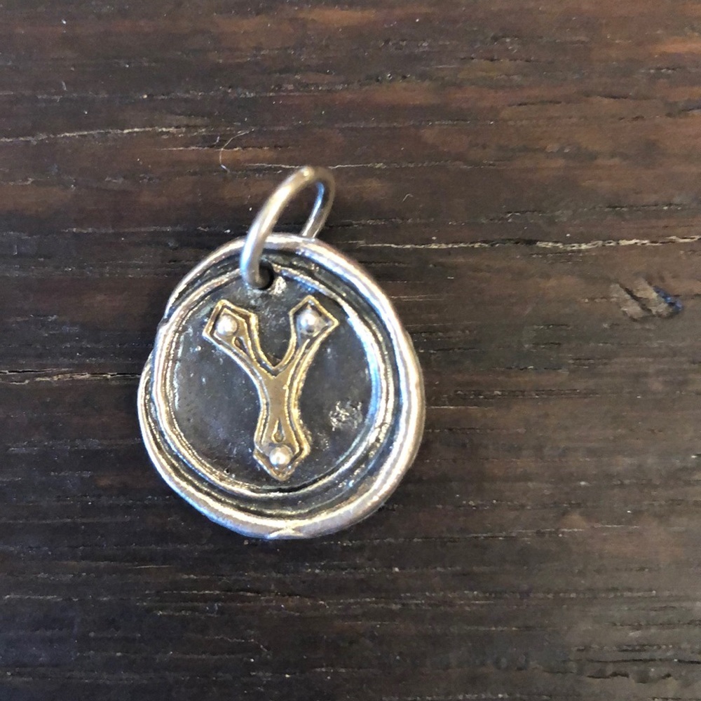 Letter “Y” Rivet Insignia Charm Waxing Poetic
